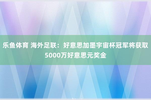 乐鱼体育 海外足联：好意思加墨宇宙杯冠军将获取5000万好意思元奖金